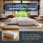 MORIRIN Japanese Floor Futon Mattress (Shikibuton) with Body Pressure Dispersion, Made in Japan, Twin XL