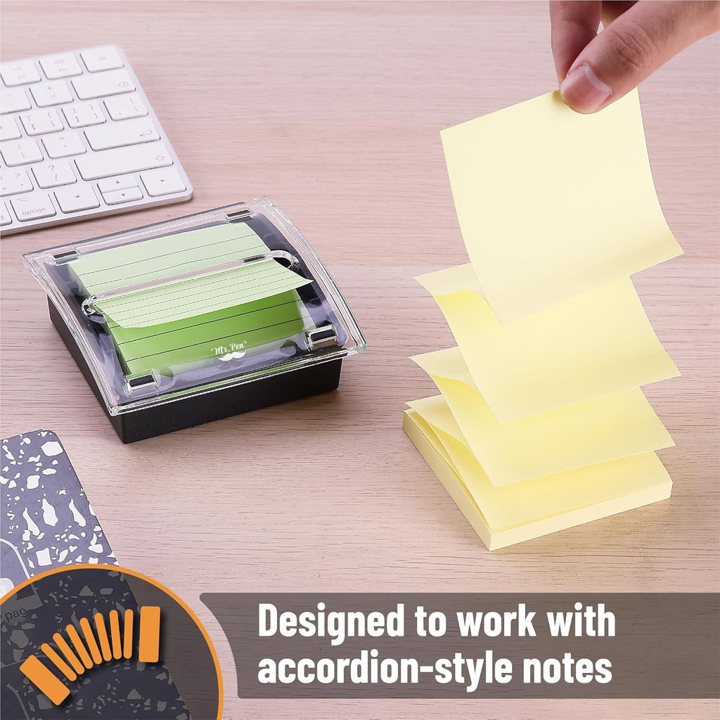 Mr. Pen Pop Up Sticky Note Dispenser, 3" x 3", Black, Sticky Note Dispenser, Sticky Note Holder for Desk, Clear Top