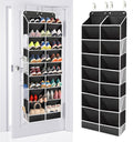 ULG Over The Door Shoe Organizer with 16 Large Pockets, Hanging Shoe Rack for Closet Door, Space Saving Shoe Storage Black