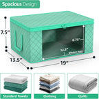 Sorbus Medium Clothes Storage Bags - Foldable Blanket Storage Bins for Organizing Bedroom, Closet, Clothing, Comforter, Organization with Clear Window, Lids and Carry Handles - Set of 8