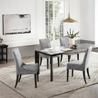 Upholstered Dining Chairs Modern Sidechair Performance Fabric High Back Armlesschair for Diningroom Kitchen,Dark Grey,Set of 2(1 Box)