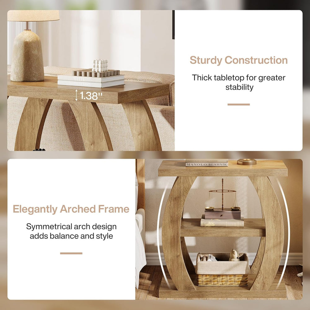 Tribesigns End Table for Living Room, 3-Tier Narrow Side Table with Storage, ...