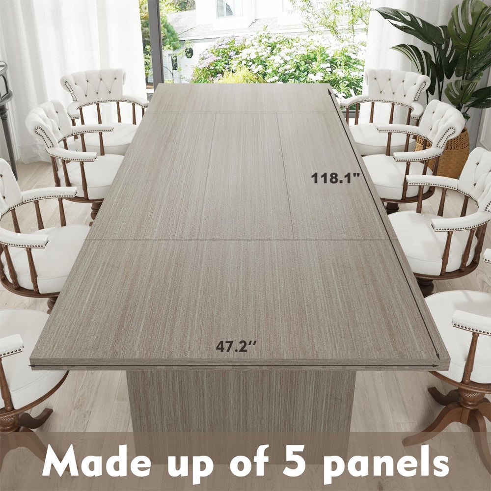 MOUMON 118 inch Kitchen Dining Table for 8-10, Wood Rectangular Kitchen Table...