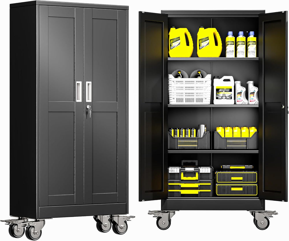 GAIOUS Metal Garage Storage Cabinet with Lock, 61” Tall Lockable File Cabinet...