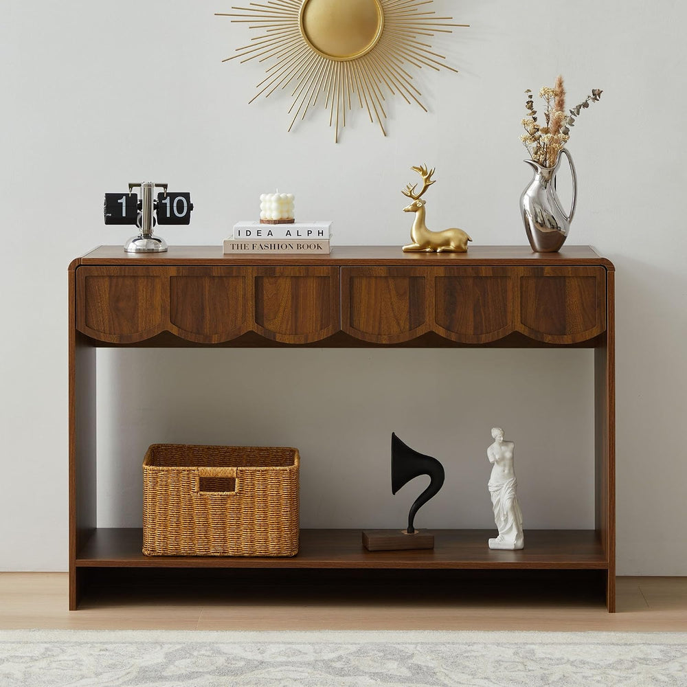 ORRD Console Table with Drawers, Mid-Century 43 Inches Narrow Entryway Tables...