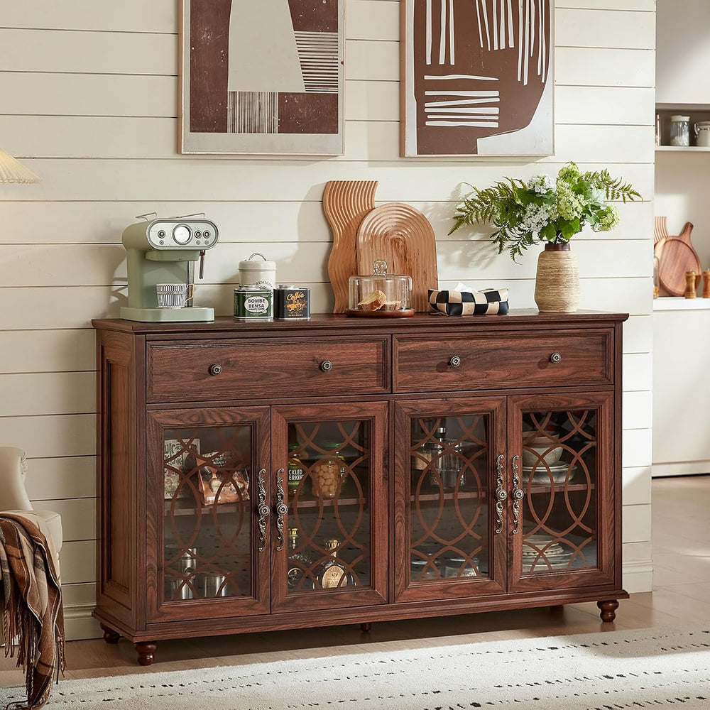 Joaxswe Farmhouse Sideboard Buffet Cabinet with Storage,59" Large Creden...