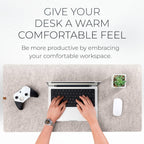 Nordik Large Felt Desk Mat – Stone Oat Beige – 35 x 17 inch – Computer Desk Mat – Keyboard and Mouse Pad – Large Desktop Felt Pad