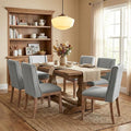 Dining Chair Set of 6, Fabric Upholstered Kitchen Side Chairs with Wooden Legs for Kitchen & Restaurant Use, LightGrey