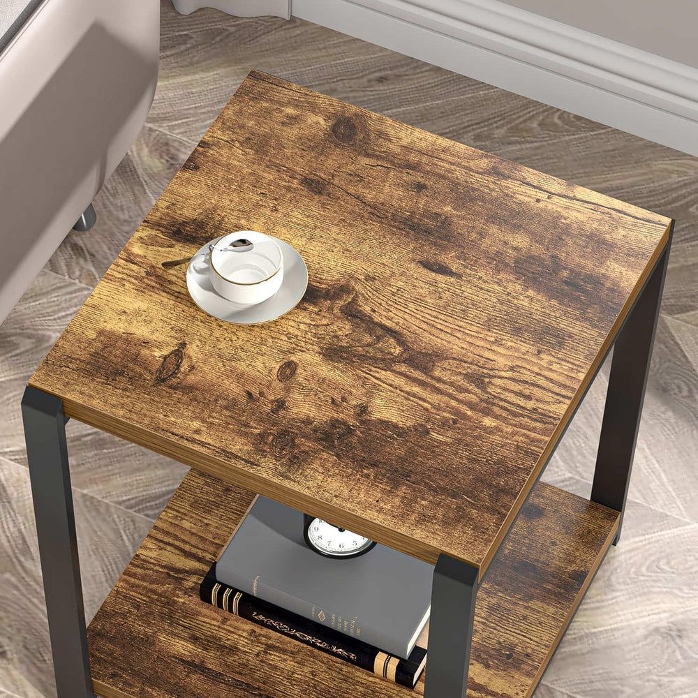 EXCEFUR End Table with Storage Shelf, Modern Side Table for Living Room, Wood...