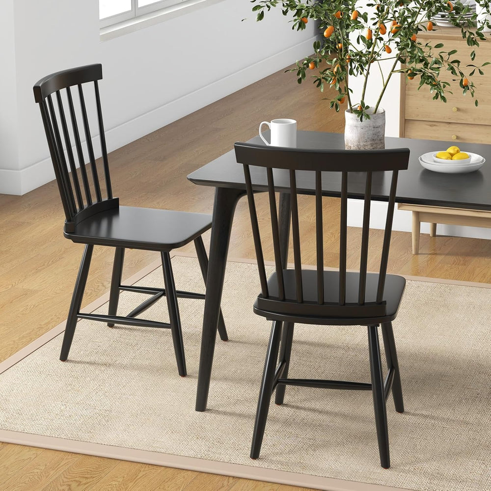 KOTEK Windsor Dining Chairs Set of 4, Wooden Kitchen Chairs with Spindle Back...