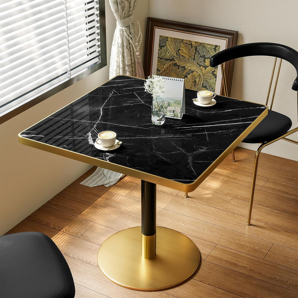 31.5'' Tulip Table, Square Dining Table with Sintered Stone Tabletop ...