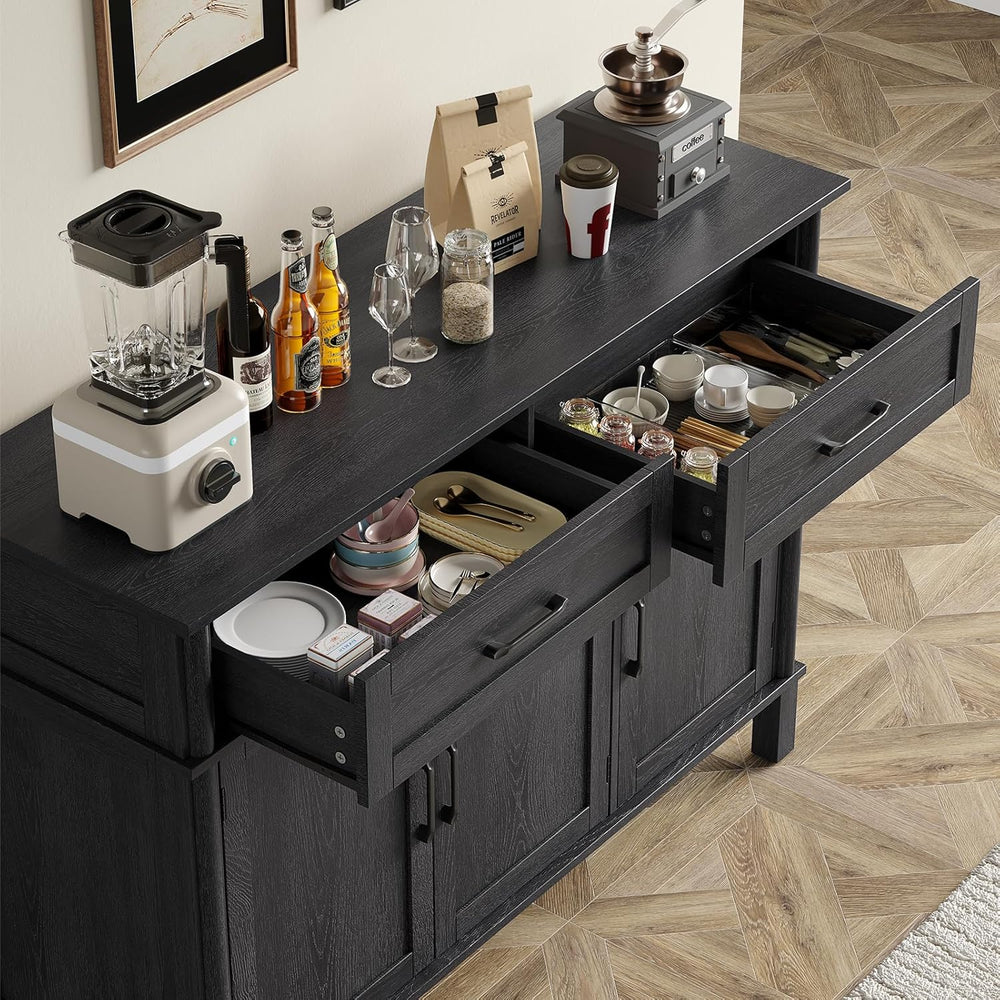 48 Inch Sideboard Buffet Cabinet with Storage, Farmhouse Coffee Bar Cabinet w...