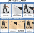 Garage Hooks with Anti-Slip Coating,Heavy Duty Wall Mount Storage Hooks for Hanging Bike,Hose,Ladder,Yard,Garden Tools (42 Pack Black)