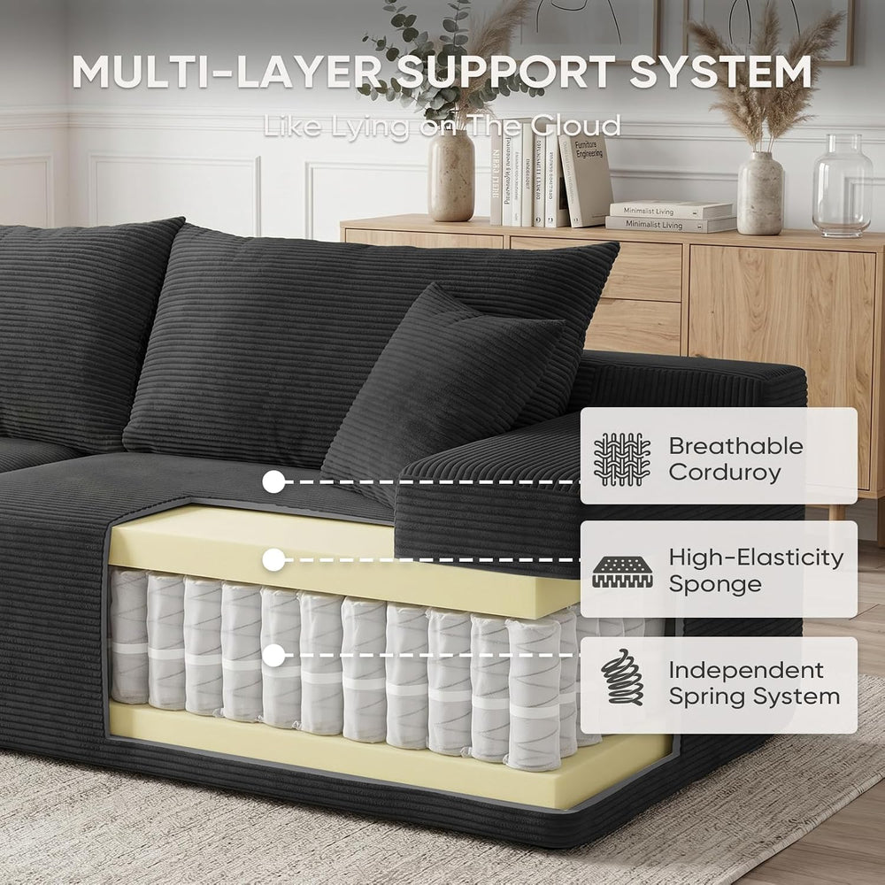 Couch, 102.4" Sectional Couches for Living Room with L Shape Sofa | Clou...