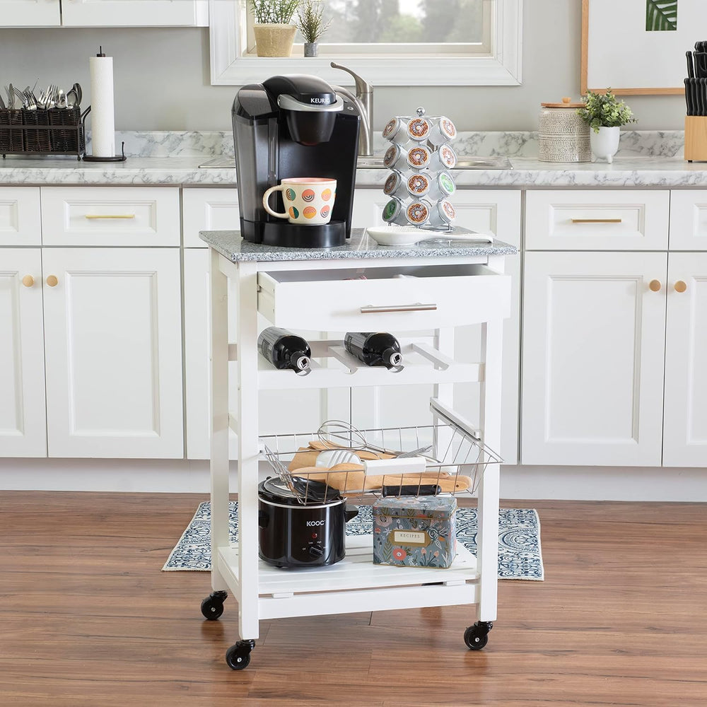 Linon Kitchen Island, White, 22.88 x 15.75 x 33.88