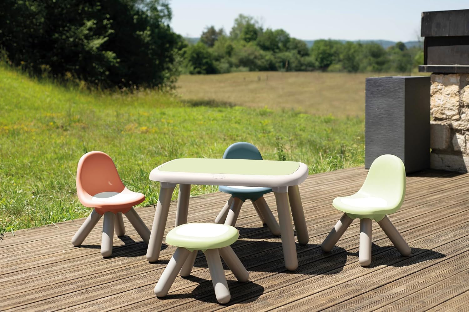Smoby Life Kid Table for Indoor and Outdoor Use Anti-UV Treated Recycled Material from 18 Months Made in France