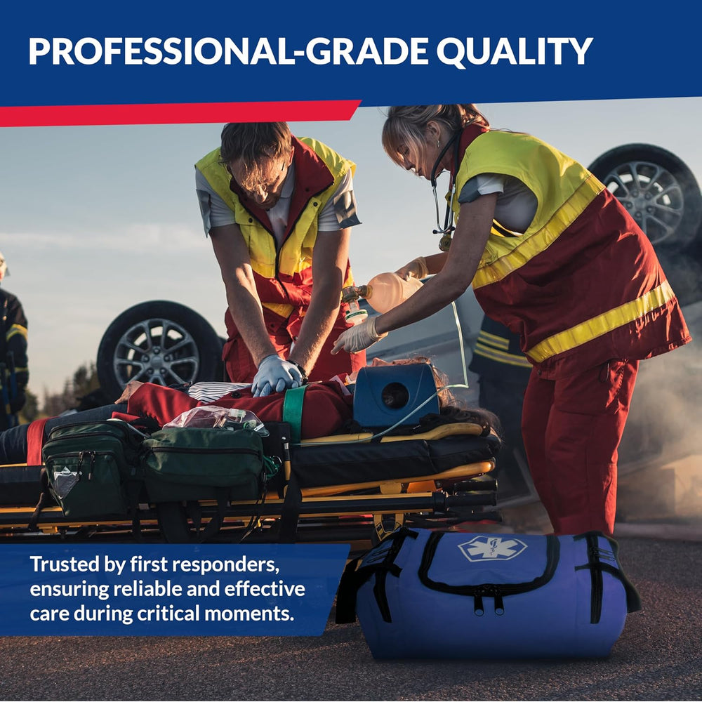 Fully Stocked Trauma First Aid Kit – First Responder II Bag with Tools, Gauze...