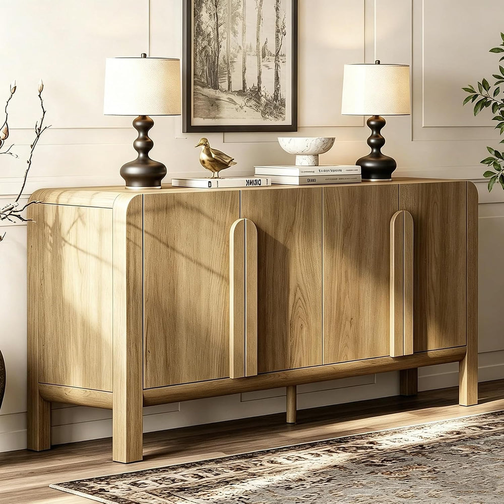 WAMPAT 63" W Large Buffet Sideboard Cabinet with Storages, Modern Buffet...