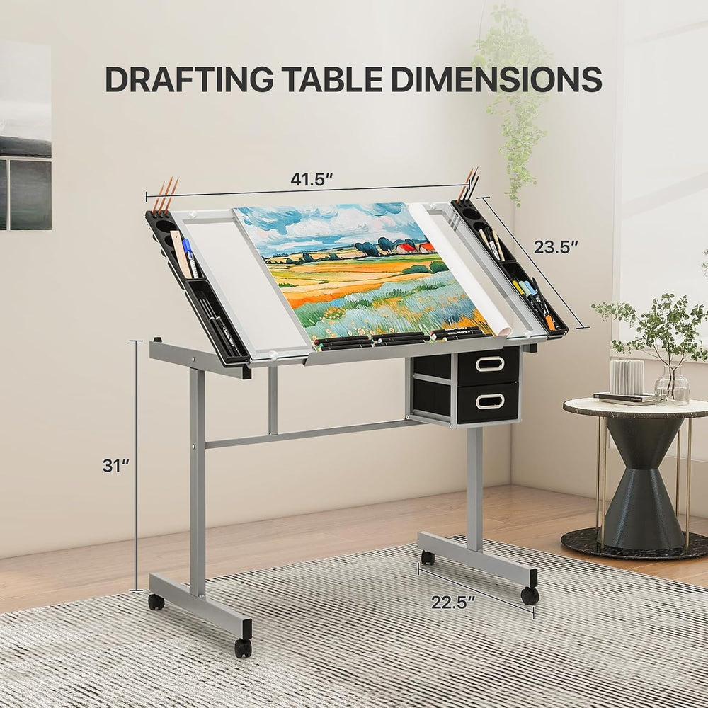 Athena Collection Professhional Drafting Table for Adults Teens, Light Grey |...