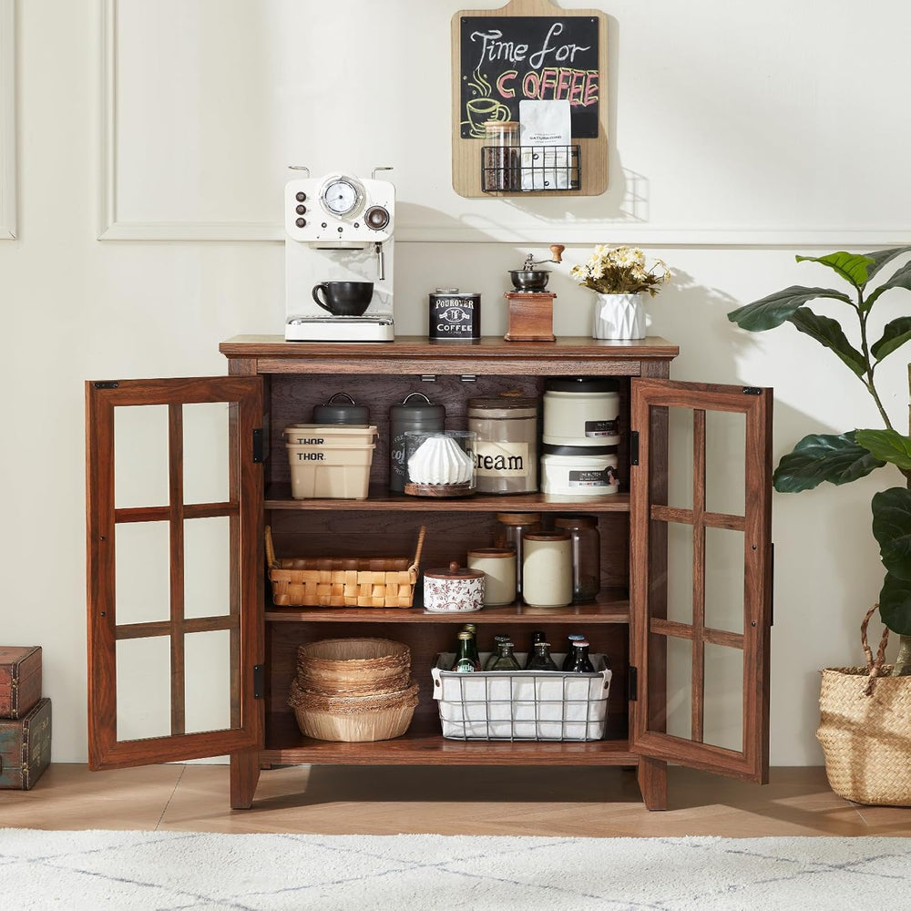 Joaxswe Large Sideboard Buffet Cabinet with Storage, 32" Farmhouse Brown...