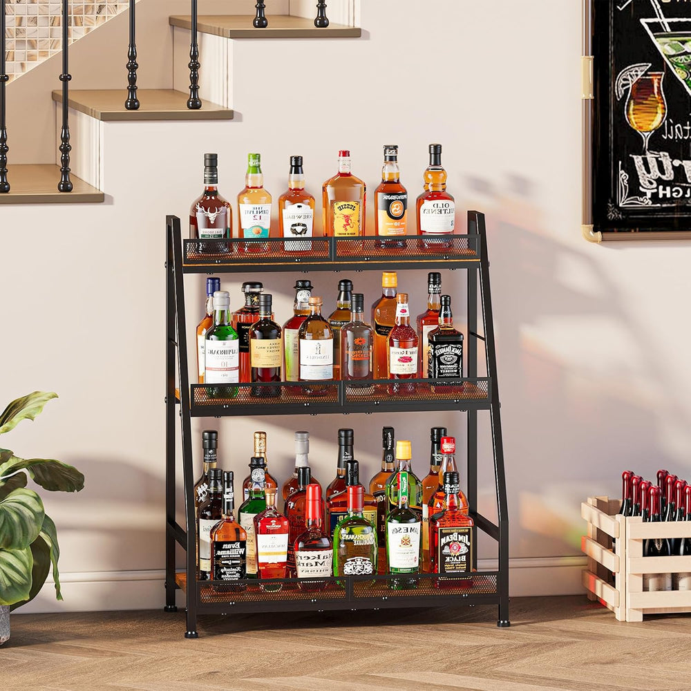 Hayexiha 3-Tier Expanded Liquor Stand, Freestanding Trapezoid Wine Rack | 40+...