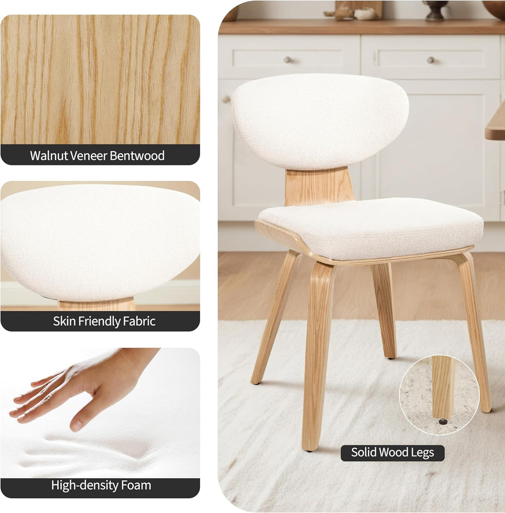 Art Leon Dining Chairs Set of 4 - Mid Century Modern Dining Room Chairs Uphol...