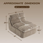 Furnimart High Density Foam Bean Bag Chair for Adults, XXL Boneless Floor Lounger with Ergonomic Back Support, No Sag Compression Foam, No Assembly, Washable Chenille Cover (Taupe)