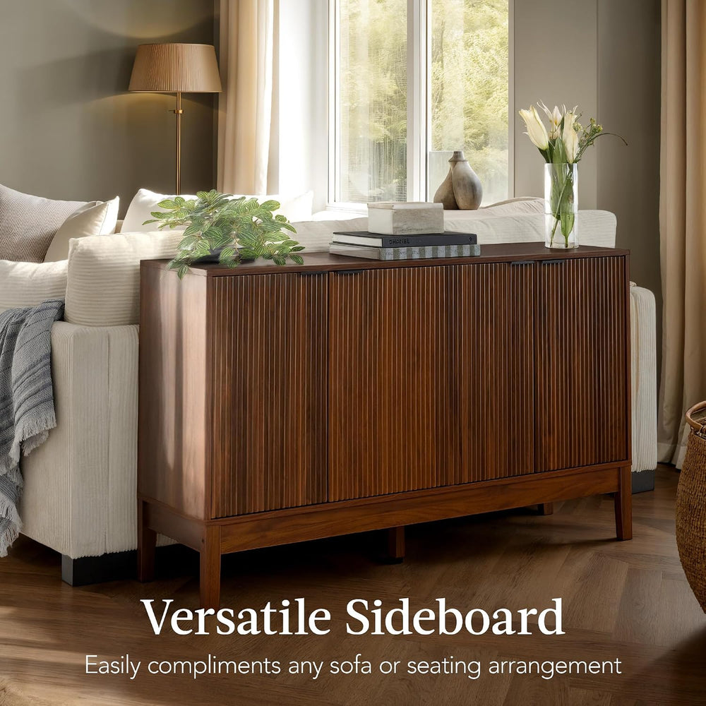 Best Choice Products 55" Modern 4-Door Sideboard Storage Cabinet, Buffet...