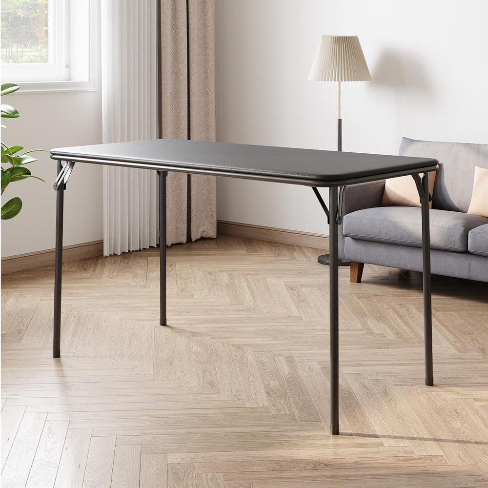 Garvee 4 ft Folding Table Indoor Outdoor, Protable Foldable Card Table, Locka...