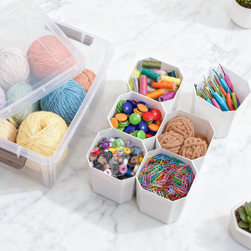 Citylife 17 QT Plastic Storage Bins Clear Storage Box with Lids Multipurpose Stackable Storage Containers for Organizing Tool, Craft, Crayon, 2 Packs