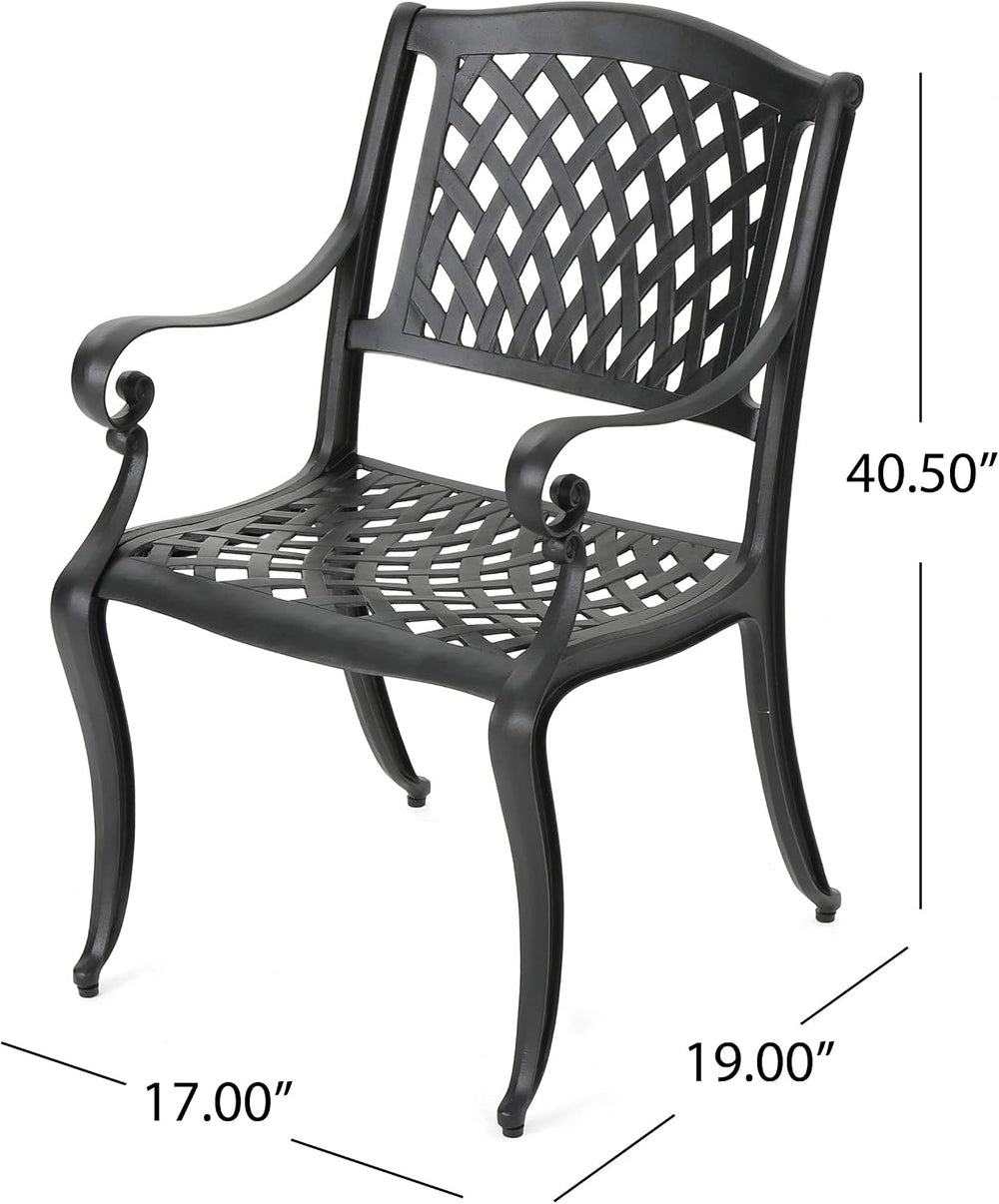 Christopher Knight Home Cayman Outdoor 6-Seater Cast Aluminum Dining Set, 7-P...