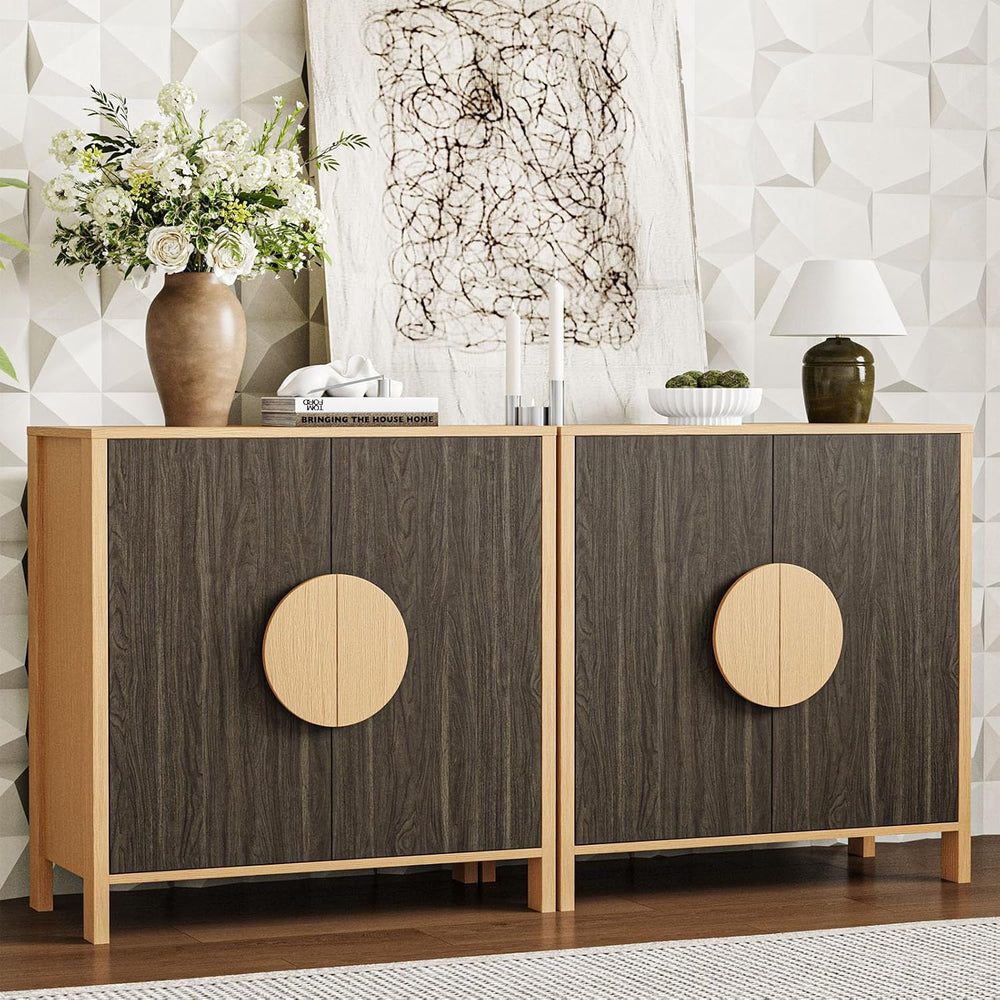 BREEZEHEAT Sideboard Buffet Cabinet with Storage, Mid Century Modern Buffet T...