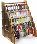 Wooden Bracelet Holder 8 Tier Jewelry Bracelet Display Stand, Portable Organizer for 150-240 Bangles & Scrunchies - for Vendors,Retail Stores, Craft Shows, and Home Storage (vintage)