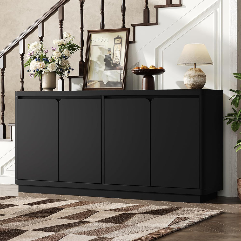 knoworld 63" Buffet Cabinet with Storage & Power Outlet, Wood Sidebo...