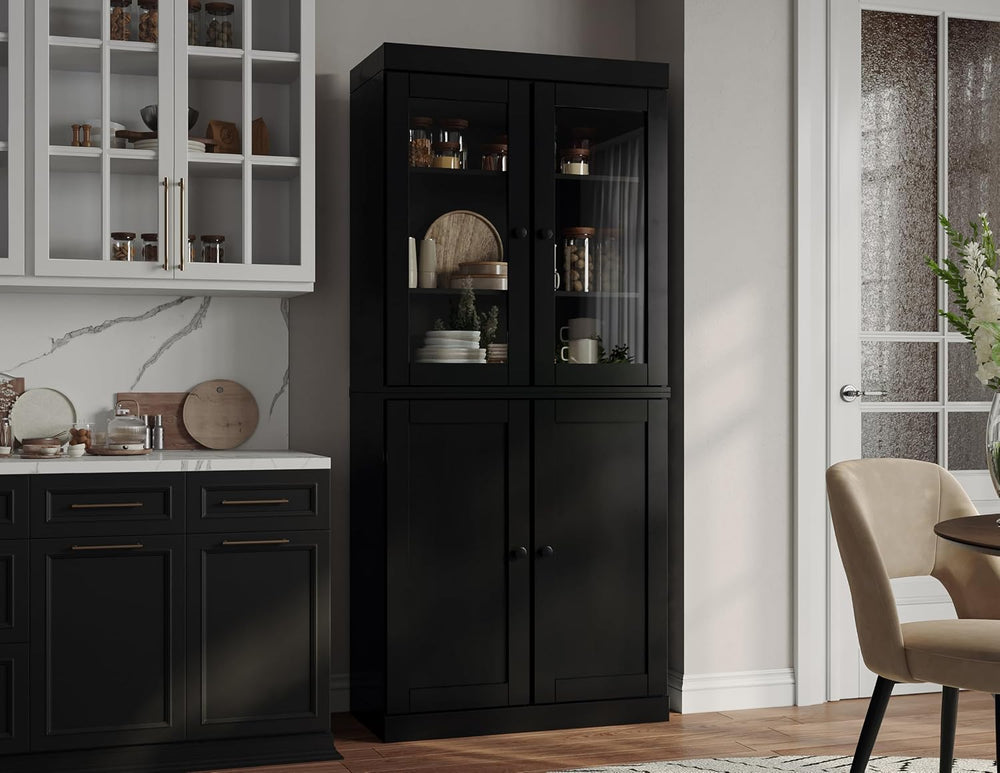 Palace Imports Solid Wood Tall Pantry Cabinet – 71.5" H x 32" W – B...