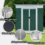 6x4ft Outdoor Metal Storage Shed Waterproof Garden Shed with Lockable Door, Windows & Vents, Tool Metal Storage for Patio Furniture Lawnmower