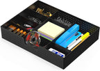Simple Houseware Drawer Organizer Tray with 9 Adjustable Compartments, Black