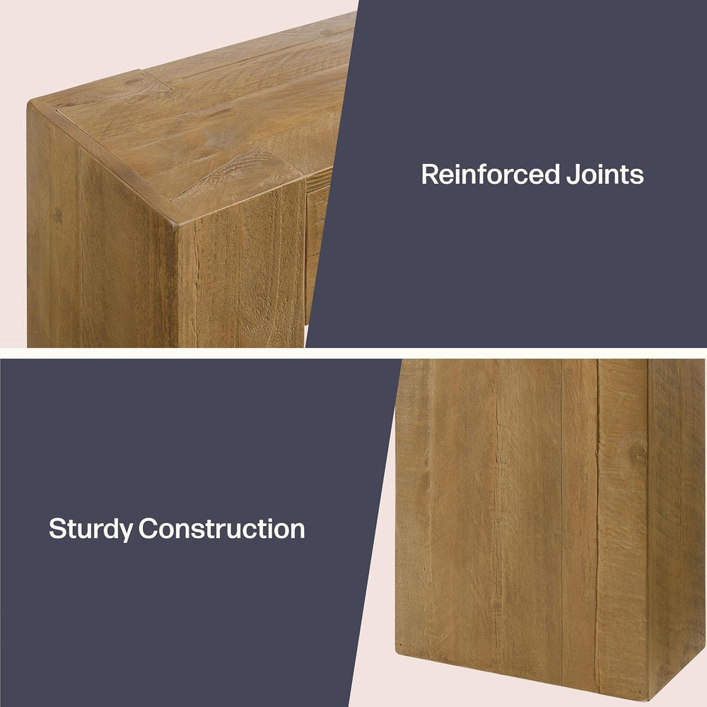 Alaterre Furniture Stockyard Solid Wood Console Table - 56 Inch Modern Farmho...