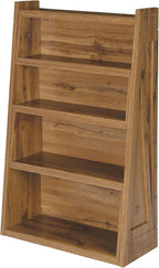 Expandable Bookshelf, 3-Tier Ladder Bookcase,Walnut | Irregular Design | Anti-Tilt Structure | Durable Extendable Corner Shelf | for Living Room, Study & Bedroom