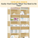 Over the Door Organizer 5 Tiers,Extra Large Behind Door Storage of 10 Compartments,80 lbs Weight Capacity Over the Door Storage, Door Hanging Organizer for Closet, Diaper Organizer (Camel)