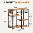 SogesPower 3-Tier Kitchen Baker's Rack Microwave Stand Storage Rack,Multifunctional Storage Shelf Organizer with USB Ports and Charging Station Outlets is Suitable for Kitchen,Living Room and Corridor