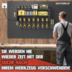 Veitorld Power Tool Organizer with Charging Station, 4 Drill Holders, Heavy Duty Modular Wall Mount Rack for Garage & Shed Organization, Tool Storage Organizer, Gifts for Men Dad Husband Christmas