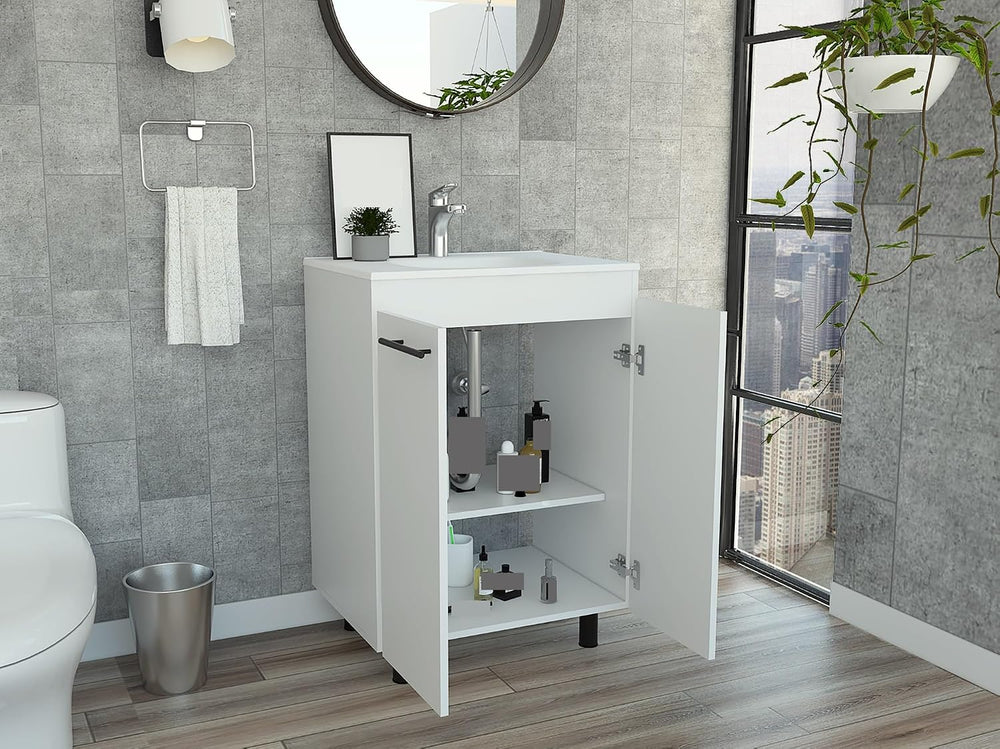 Floor Cabinet W/Storage Drawers, Storage Locker with Two Shelves, for Bathroo...