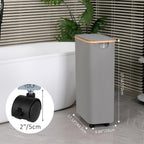 75L Slim Laundry Hamper with Wheels,Clothes Hamper for Laundry,Laundry Basket with Lid & Inner Bag,for Laundry Room, Bedroom, Dormitory Organization,Grey