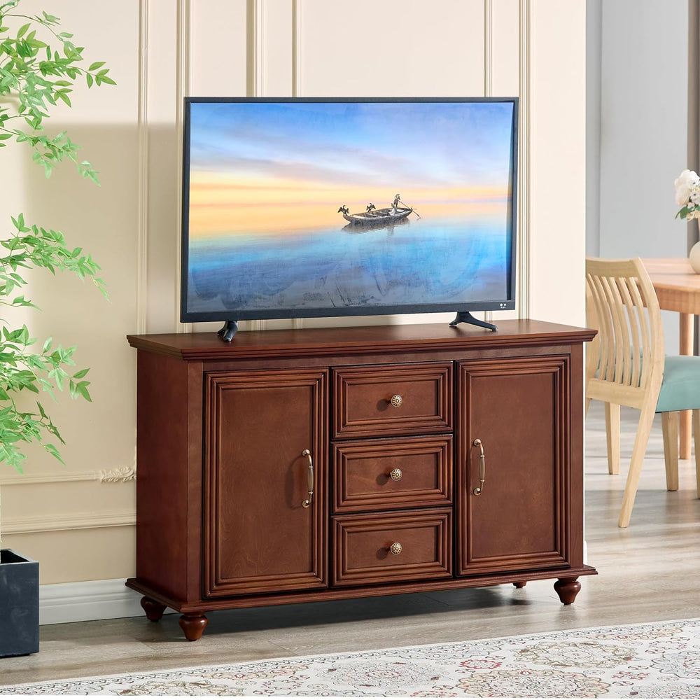 LKTART 47" Wood Sideboard Buffet Cabinet with Storage,Traditional Media ...