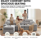 110" High Back Boneless Couch, L-Shaped Modular Sectional Sofa Bed | Sectional Couches for Living Room, Slub Chenille Fabric, No-Assembly, Light Gray
