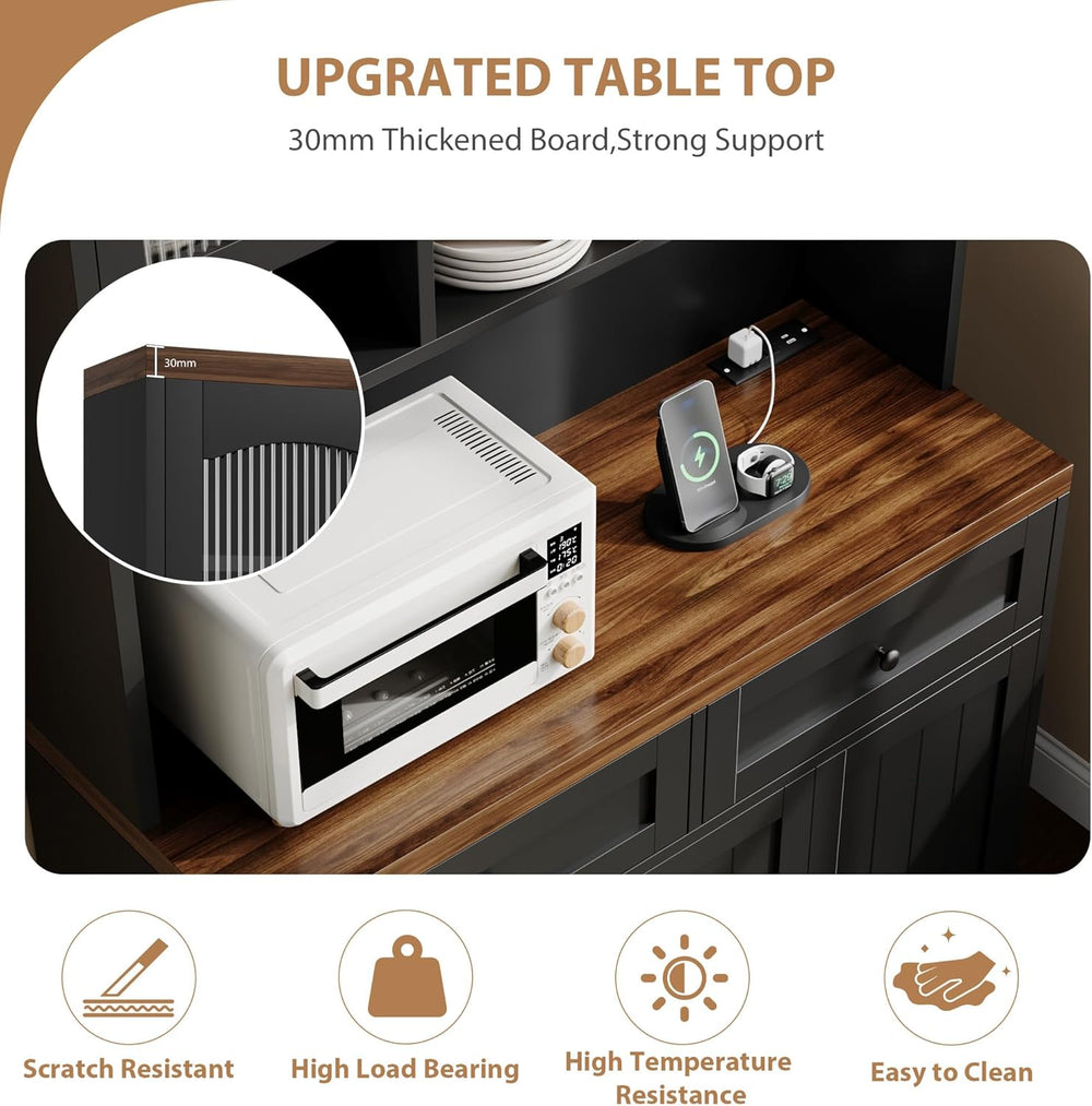 GarveeHome Pantry Cabinet with Charging Station, Tall Kitchen Pantry Storage ...