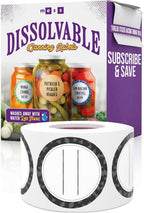 Canning Labels Dissolvable Stickers for Mason Jars and More (2" Round 200/roll) Canning Supplies Washes Off in Seconds Like Magic - Jar Labels Homemade Jam, Jelly, and More (Slate)