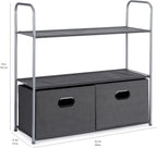 Amazon Basics Freestanding Closet Organizer with Fabric Bins, Drawers and 3 Shelves, Easy to Assemble, Grey, 32.7" x 12.2" x 31"