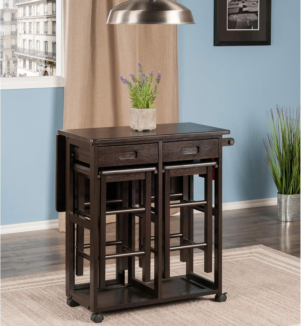 Winsome Suzanne Kitchen Table Set with Stools, Coffee, 33" | Convenient ...